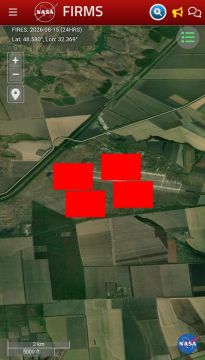 На карте пожаров появились тепловые метки на территории аэродрома Канатово в Кировограде